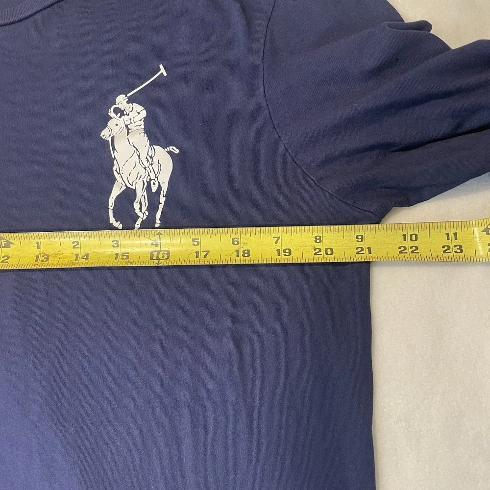 Vintage‎ Polo Ralph Lauren Men's Long Sleeve Custom Fit Y2K Big Pony Navy Size L